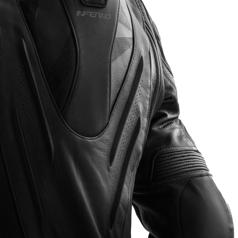 Leder-Motorradjacke Rebelhorn Inferno schwarz