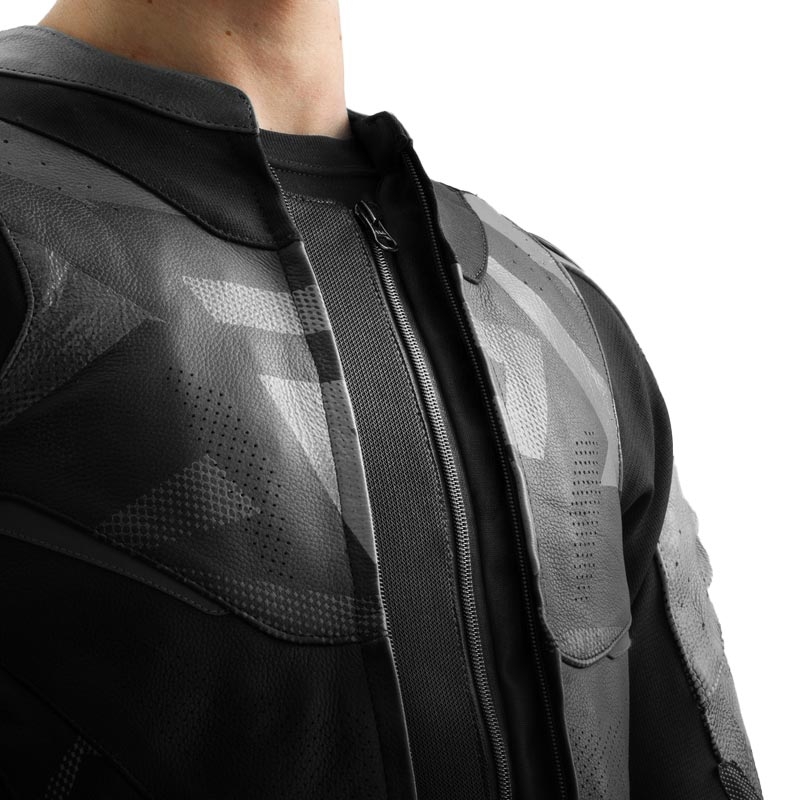 Leder-Motorradjacke Rebelhorn Inferno schwarz