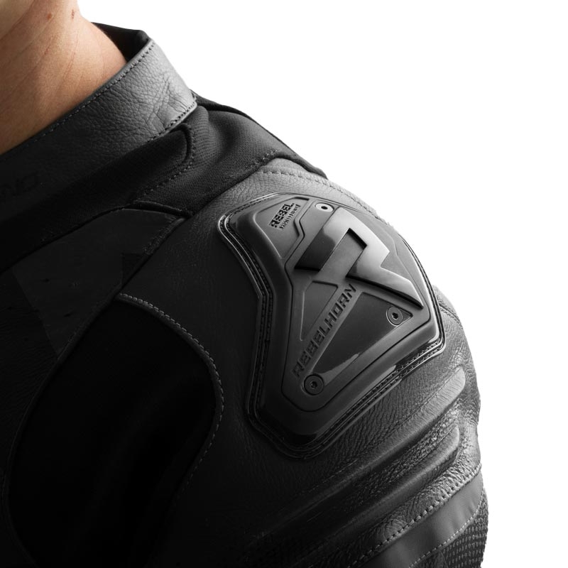Leder-Motorradjacke Rebelhorn Inferno schwarz