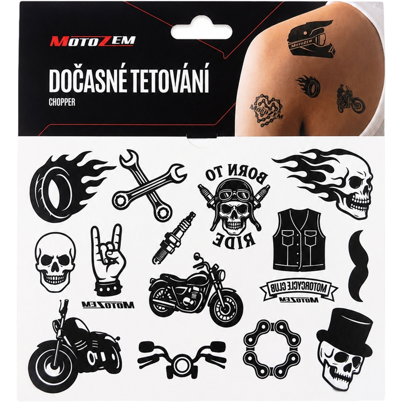 MotoZem Chopper Temporäres Tattoo
