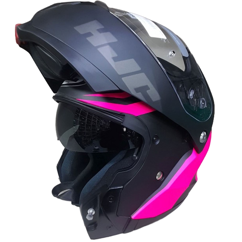 Klappbarer Motorradhelm HJC C91N Nepos MC8SF schwarz-pink