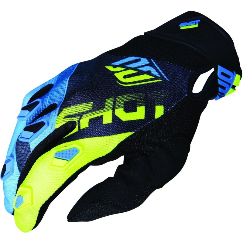 Motocross Handschuhe Shot DEVO Ultimate blau-fluo gelb Ausverkauf