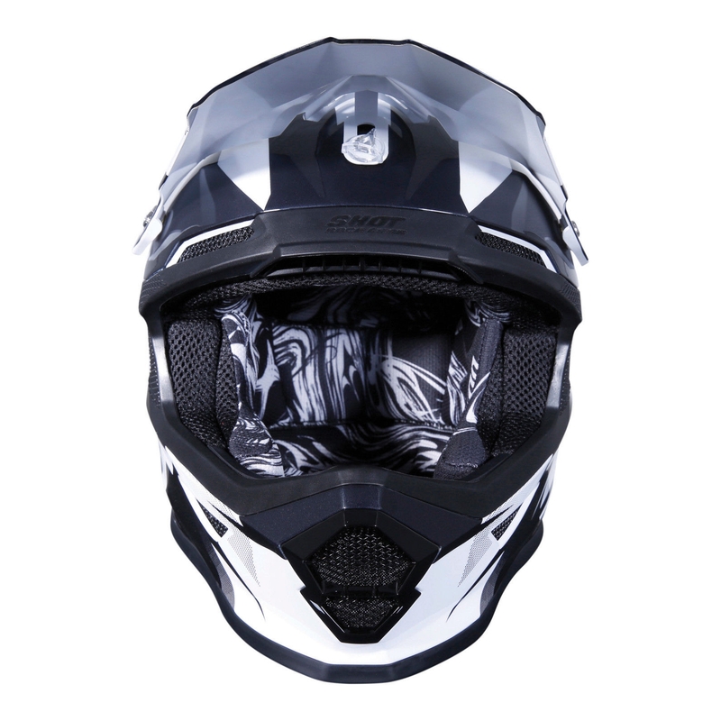 Kinder Motocross Helm Shot Ultimate schwarz und weiß Ausverkauf