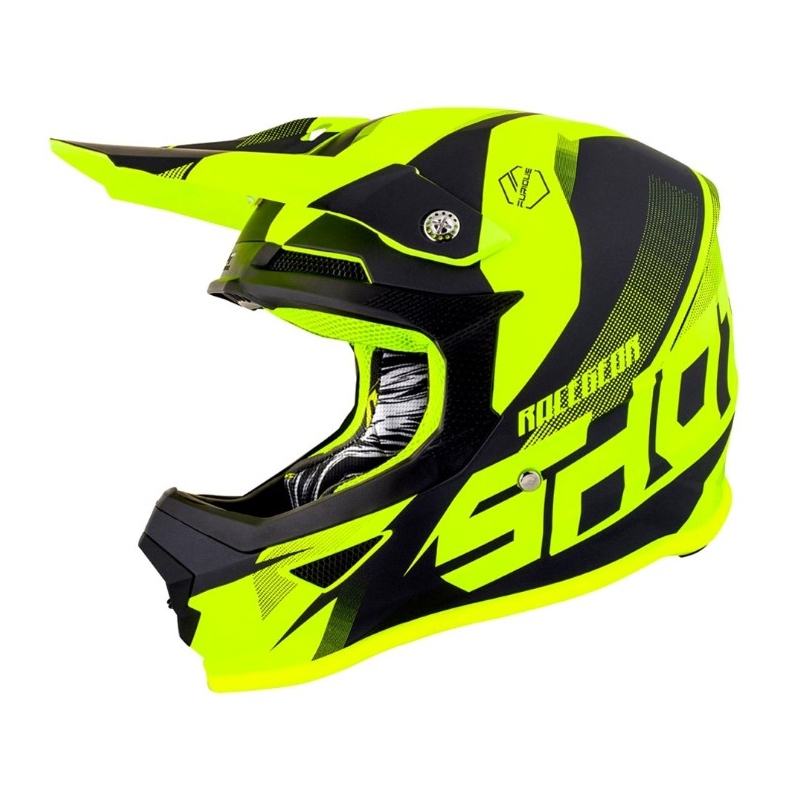 Kinder Motocross Helm Shot Ultimate schwarz-fluo gelb Ausverkauf