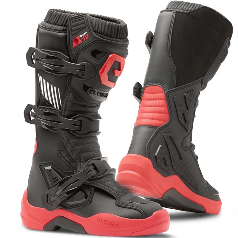 Eleveit X-Peak Kinder-Motocross-Stiefel Schwarz-Rot