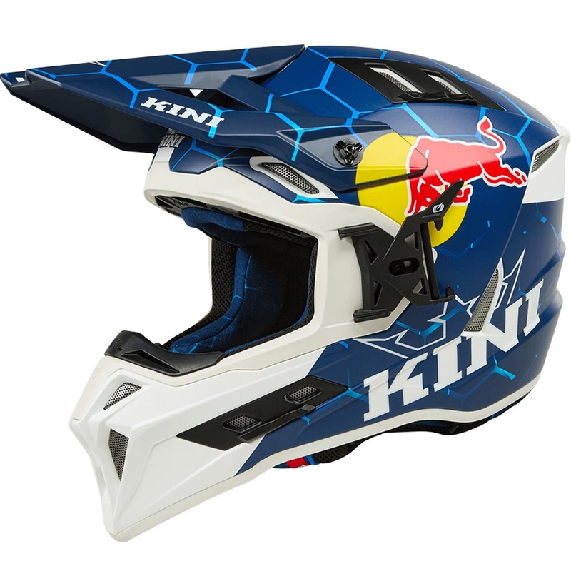 Motocross-Helm KINI Red Bull EXC blau-weiß