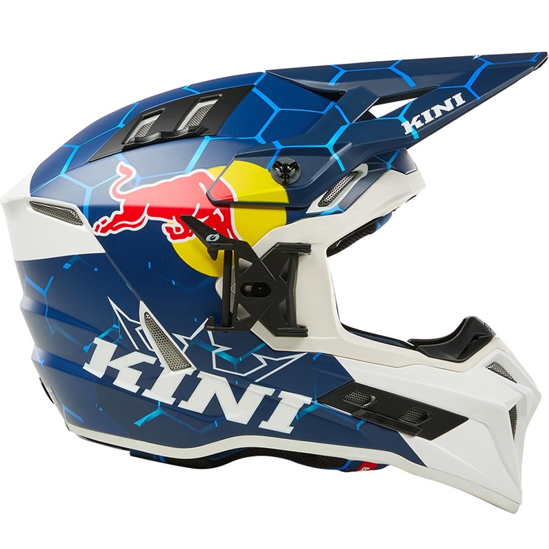 Motocross-Helm KINI Red Bull EXC blau-weiß
