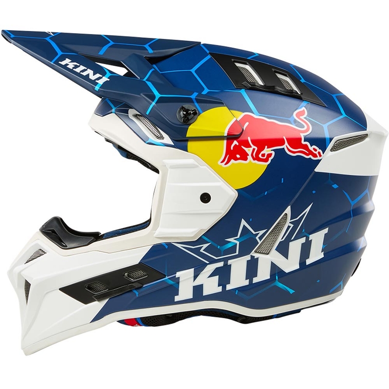 Motocross-Helm KINI Red Bull EXC blau-weiß