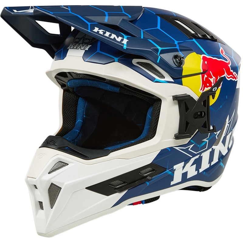 Motocross-Helm KINI Red Bull EXC blau-weiß