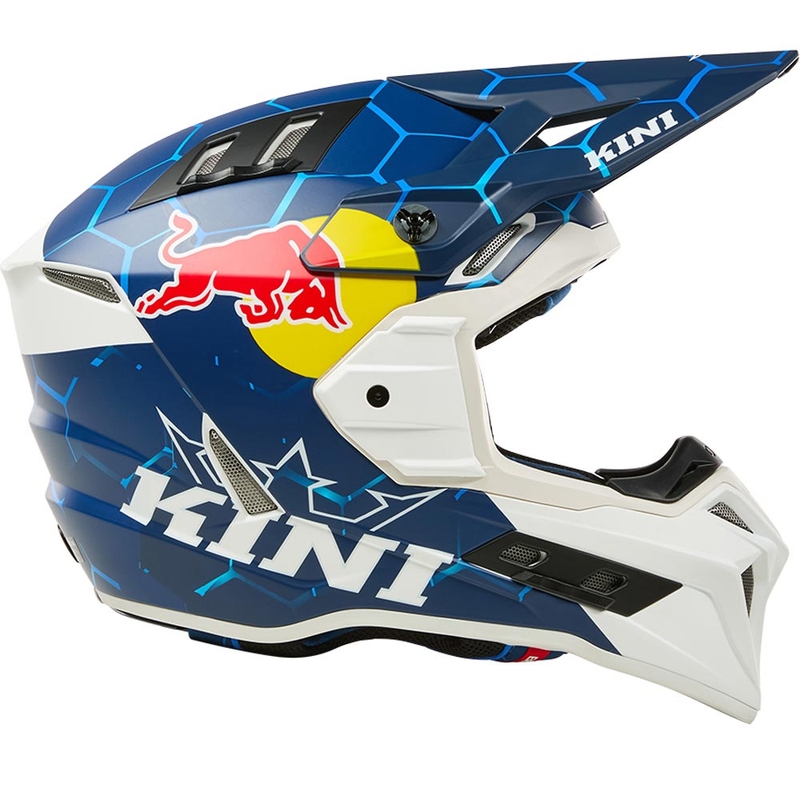 Motocross-Helm KINI Red Bull EXC blau-weiß