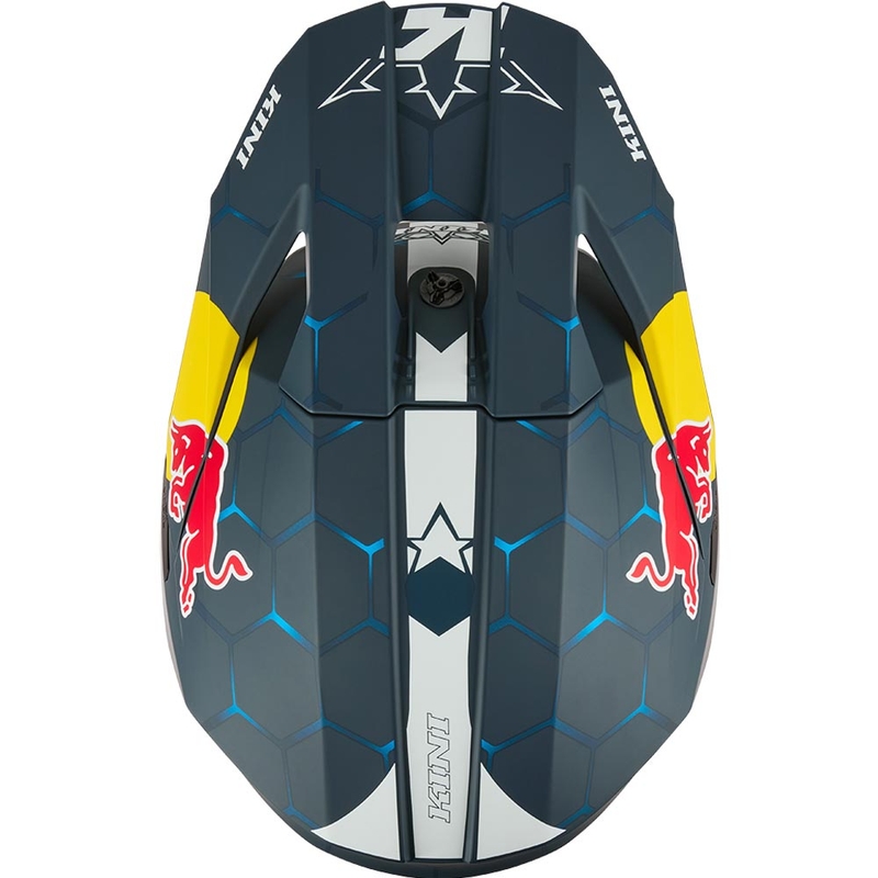 Motocross-Helm KINI Red Bull MX3 1.0 blau-weiß