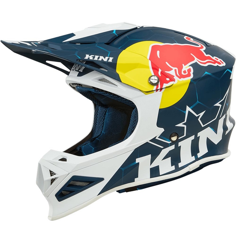 Motocross-Helm KINI Red Bull MXC1 1.0 blau-weiß