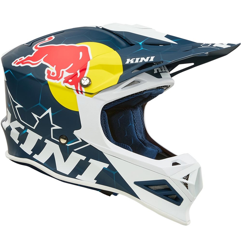 Motocross-Helm KINI Red Bull MXC1 1.0 blau-weiß