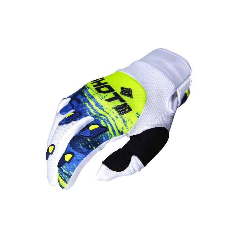 Motocross-Handschuhe Shot CONTACT Counter blau-weiß-fluorgelb
