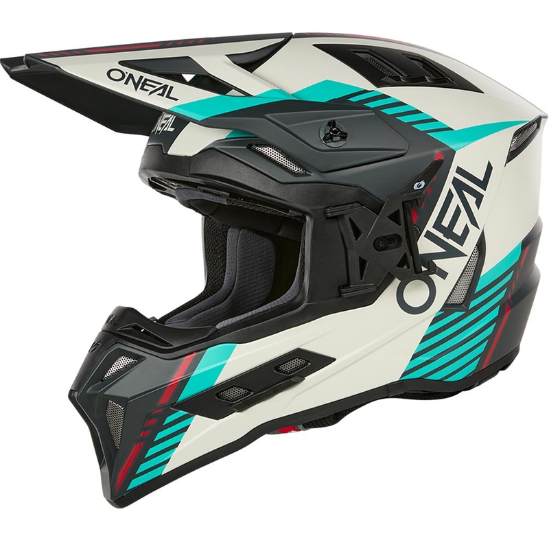 Motocross-Helm O'Neal EX-SRS Quin grau-türkis