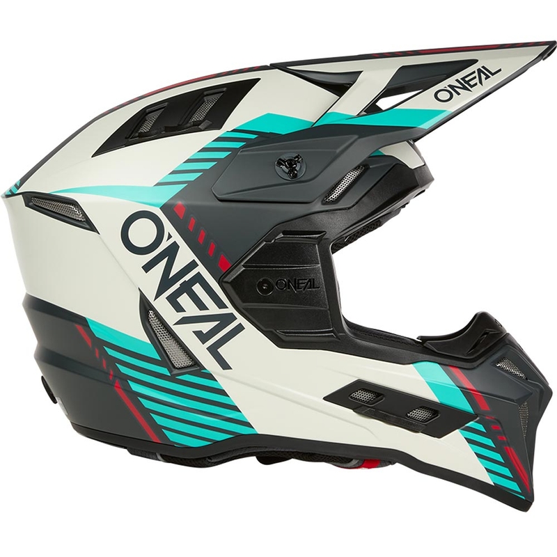 Motocross-Helm O'Neal EX-SRS Quin grau-türkis