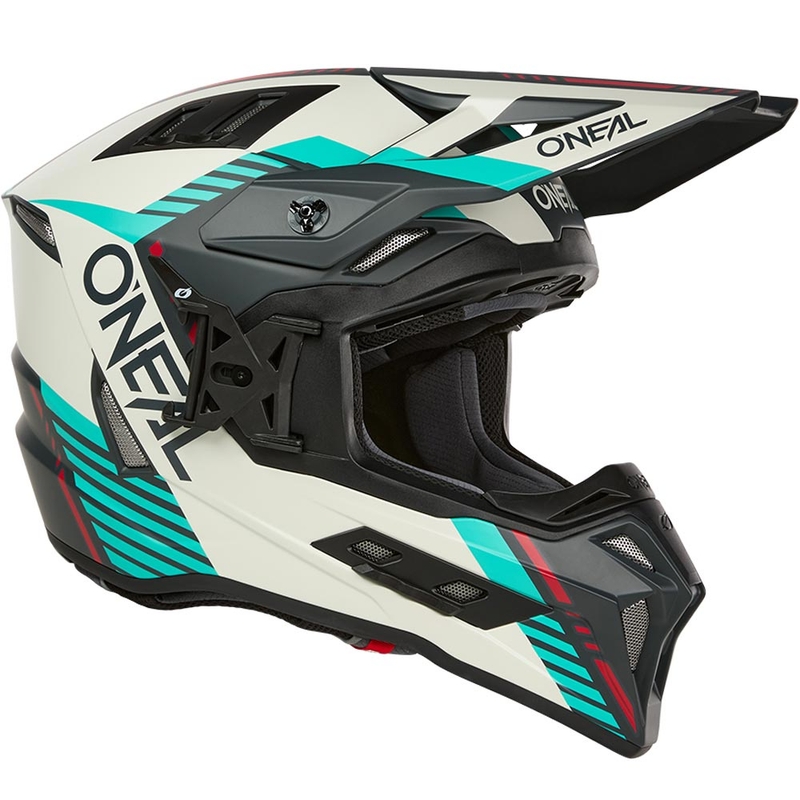 Motocross-Helm O'Neal EX-SRS Quin grau-türkis