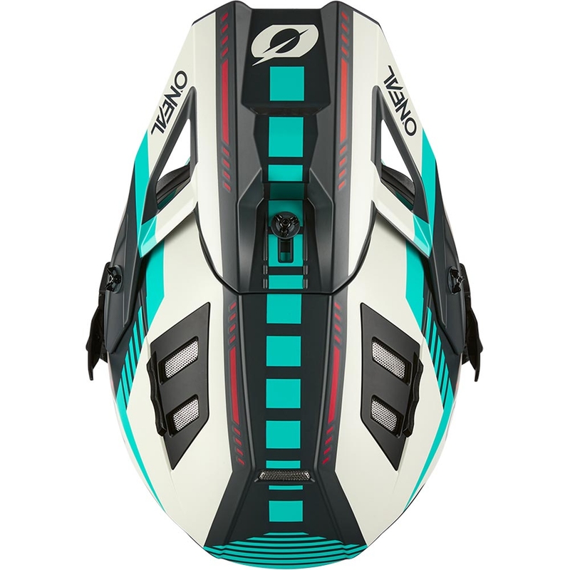 Motocross-Helm O'Neal EX-SRS Quin grau-türkis