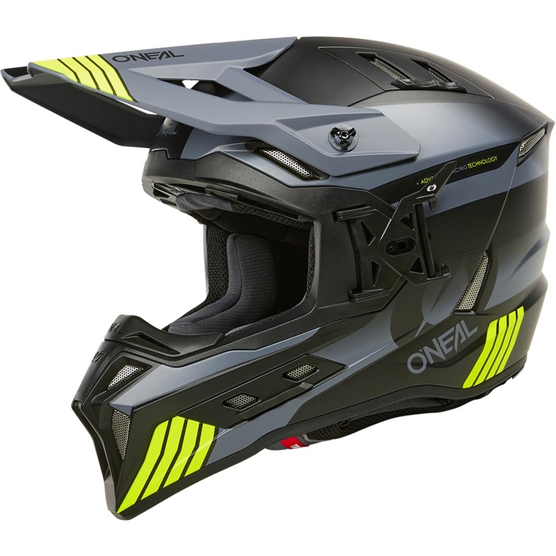 Motocross-Helm O´Neal EX-SRS Hitch, schwarz-grau-fluoreszierend gelb