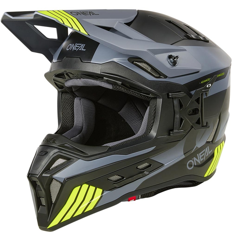 Motocross-Helm O´Neal EX-SRS Hitch, schwarz-grau-fluoreszierend gelb