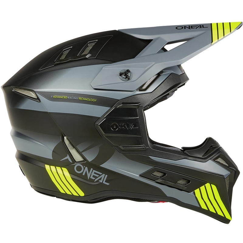 Motocross-Helm O´Neal EX-SRS Hitch, schwarz-grau-fluoreszierend gelb