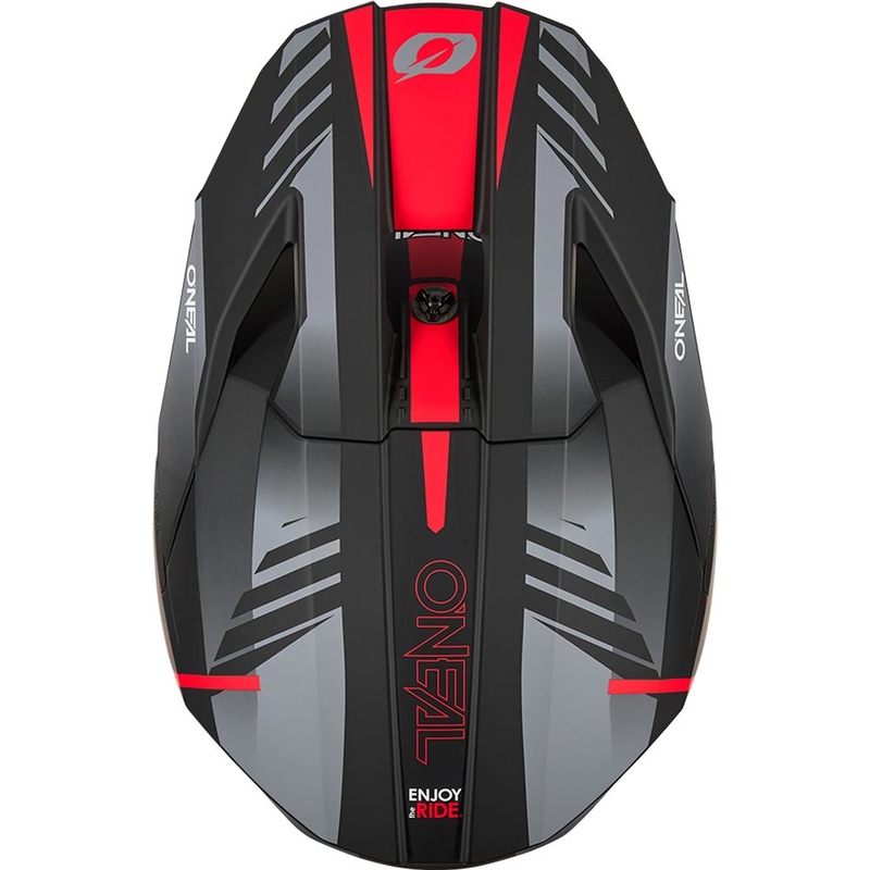 Motocross-Helm O'Neal 3SRS Haze, matt schwarz-grau-rot