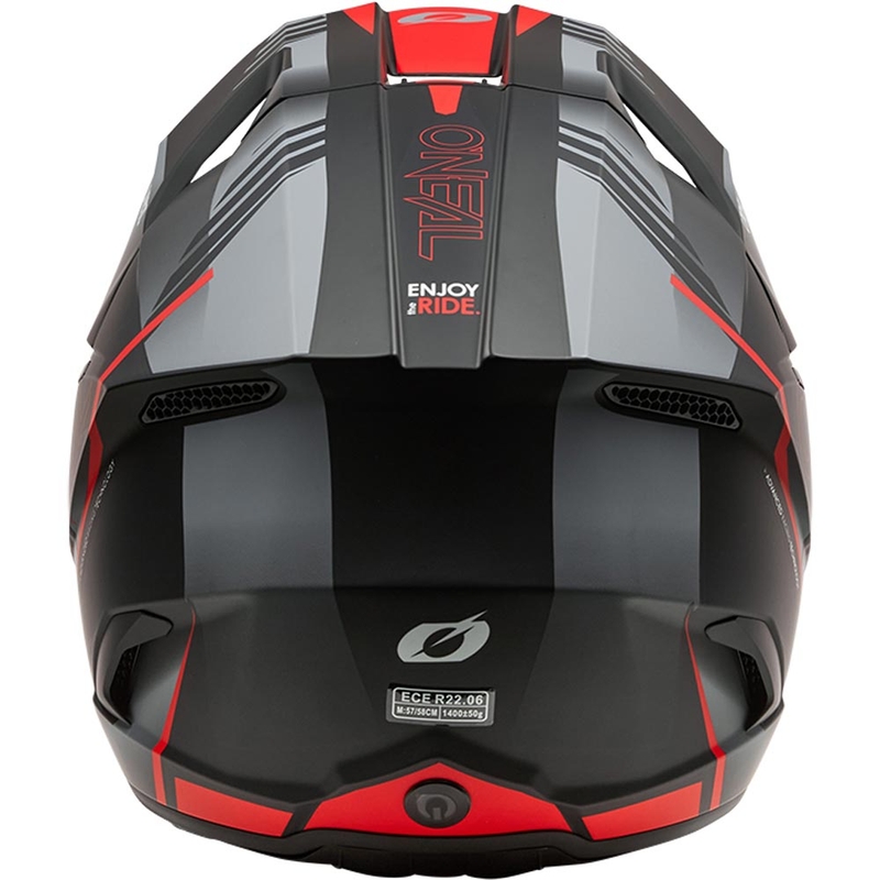 Motocross-Helm O'Neal 3SRS Haze, matt schwarz-grau-rot