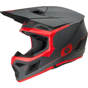 Motocross-Helm O'Neal 3SRS E-Stroke mattgrau-rot