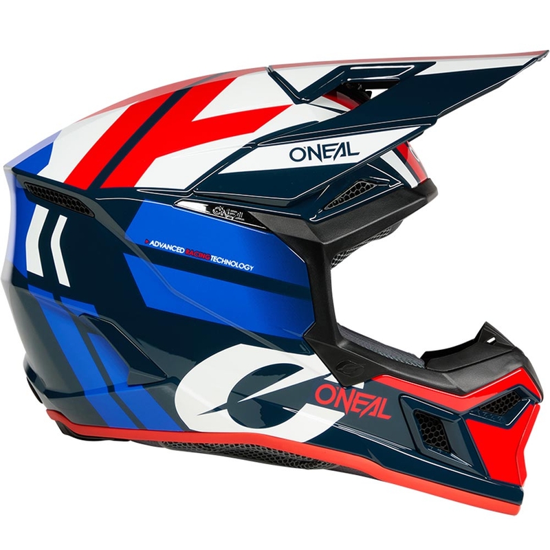 Motocross-Helm O'Neal 3SRS Ride blau-weiß-rot