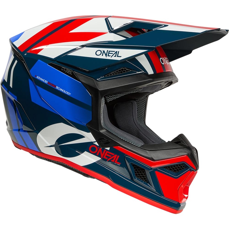 Motocross-Helm O'Neal 3SRS Ride blau-weiß-rot