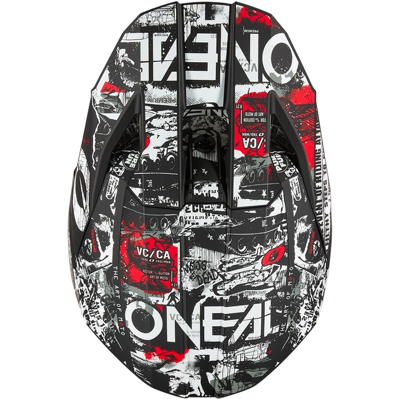 Motocross-Helm O'Neal 3SRS Attack, matt schwarz-weiß