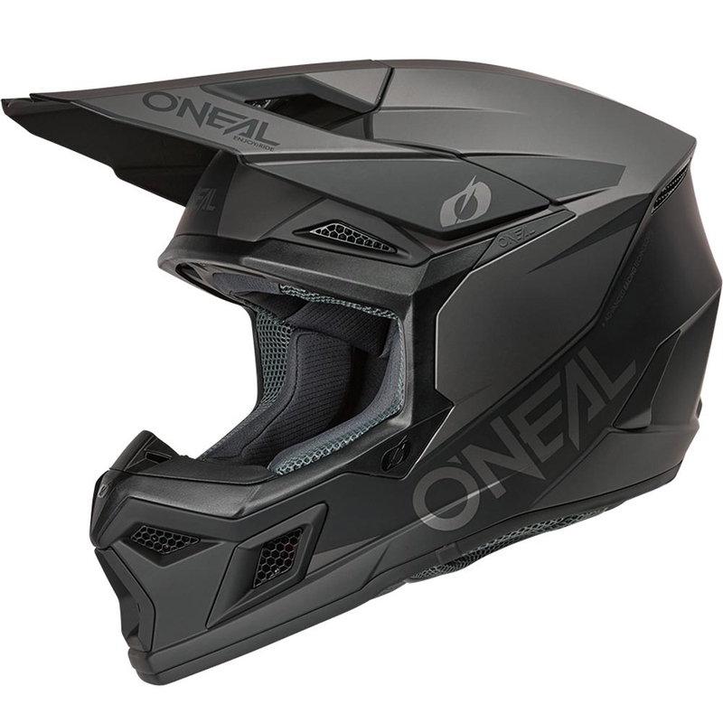 Motocross-Helm O´Neal 3SRS Solid matt schwarz-grau