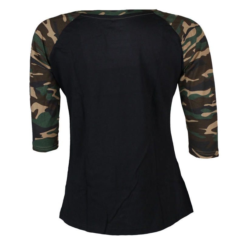 Women's Black Heart Devil Rose Camo T-Shirt Ausverkauf