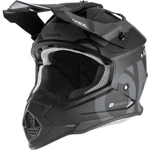 Motocross-Helm O'Neal 2SRS Slick schwarz-grau