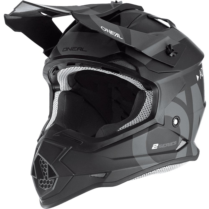 Motocross-Helm O'Neal 2SRS Slick schwarz-grau