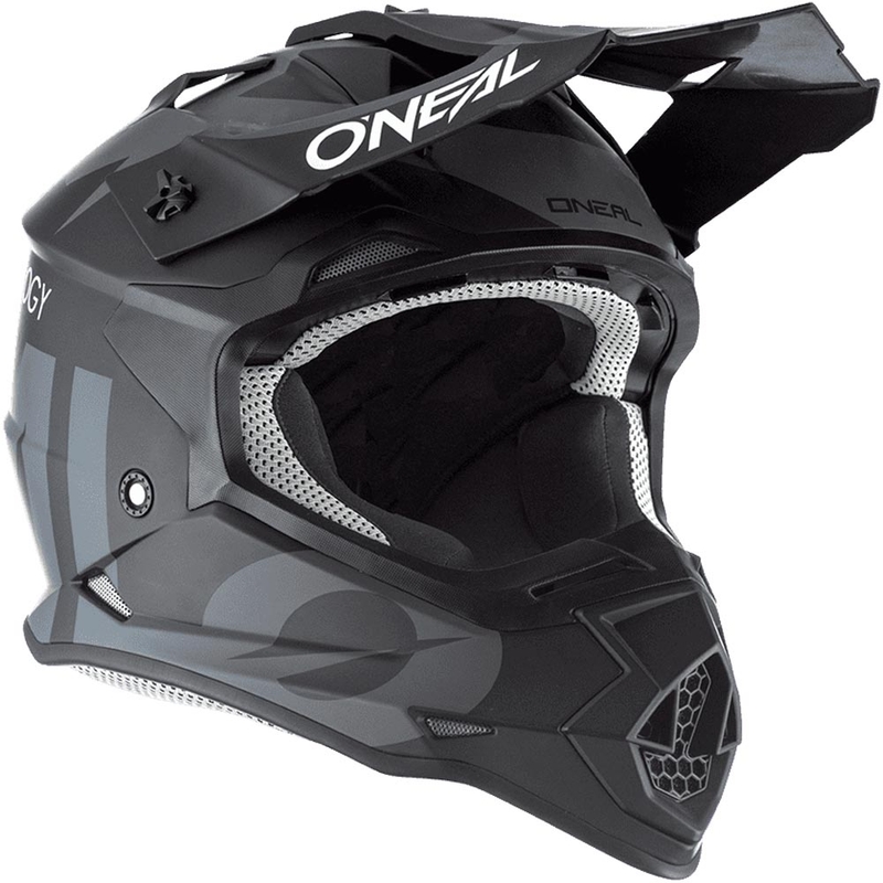 Motocross-Helm O'Neal 2SRS Slick schwarz-grau
