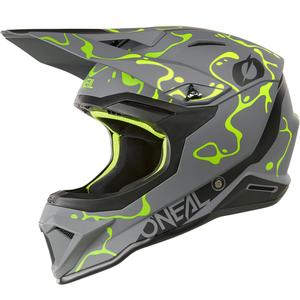 Motocross-Helm O'Neal 1SRS Splash, mattgrau-fluoreszierend gelb