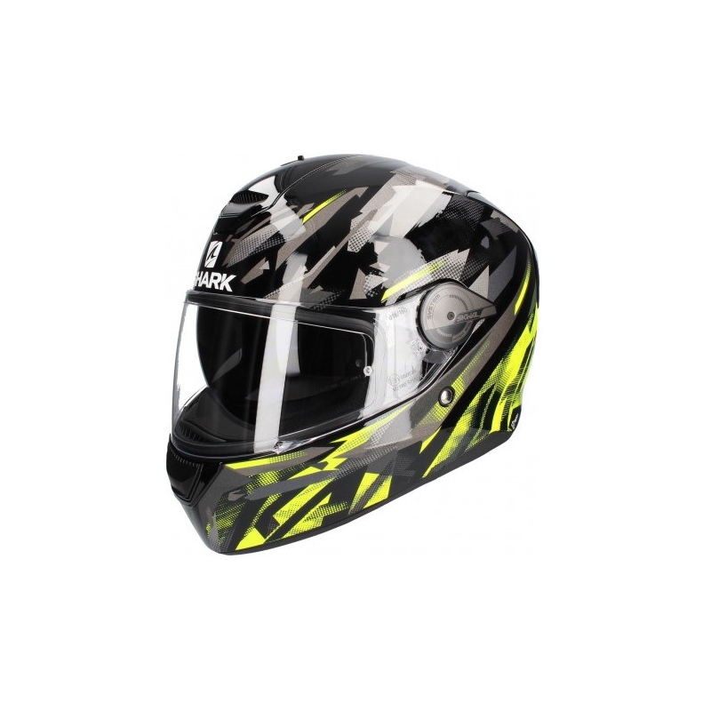 Integralhelm SHARK D-SKWAL Kanhji schwarz-grau-gelb