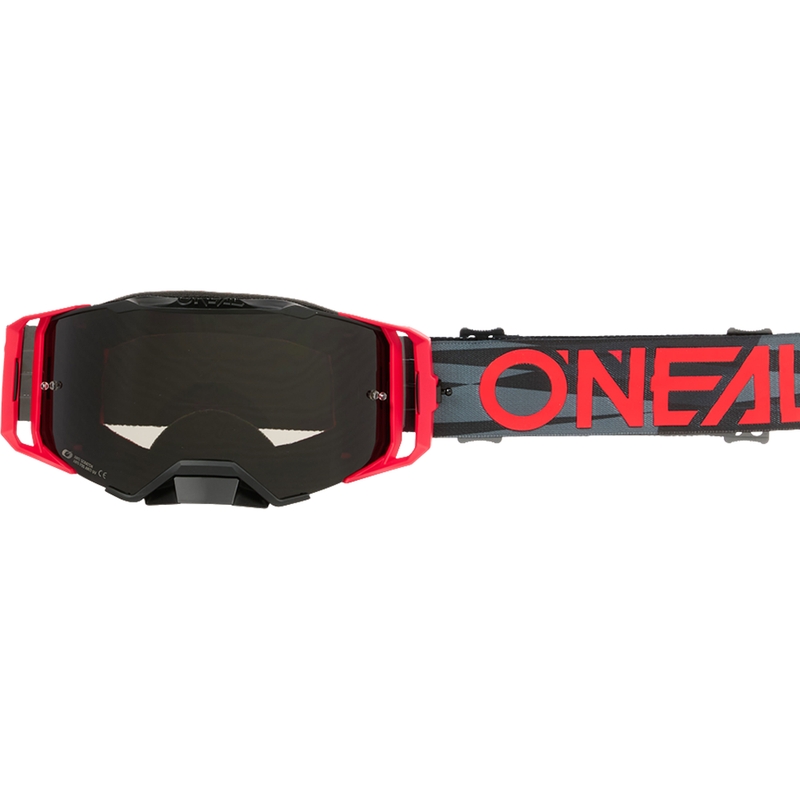 Motocross-Brille O´Neal B-33 Ictus schwarz-rot (graues Plexiglas)