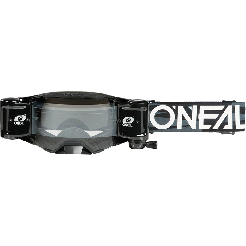 Motocross-Brille O´Neal B-33 Ictus schwarz-weiß mit Roll-Off-System (klares Plexiglas)