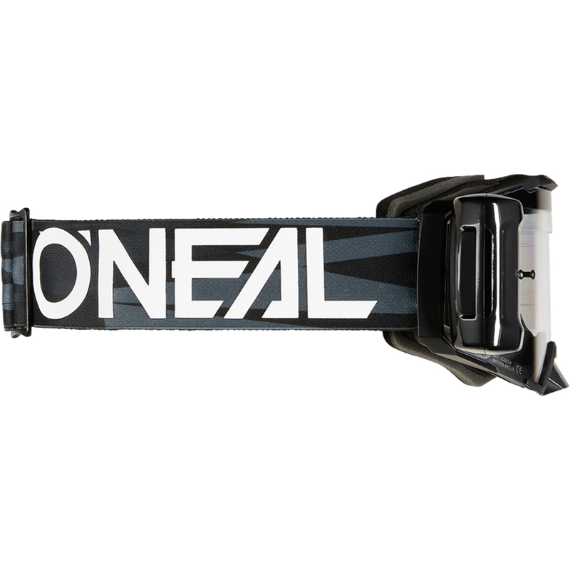 Motocross-Brille O´Neal B-33 Ictus schwarz-weiß mit Roll-Off-System (klares Plexiglas)