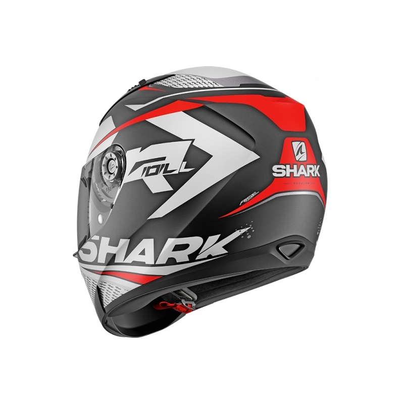 Integralhelm SHARK RIDILL 1.2 Stratom Mat grau-weiß-rot