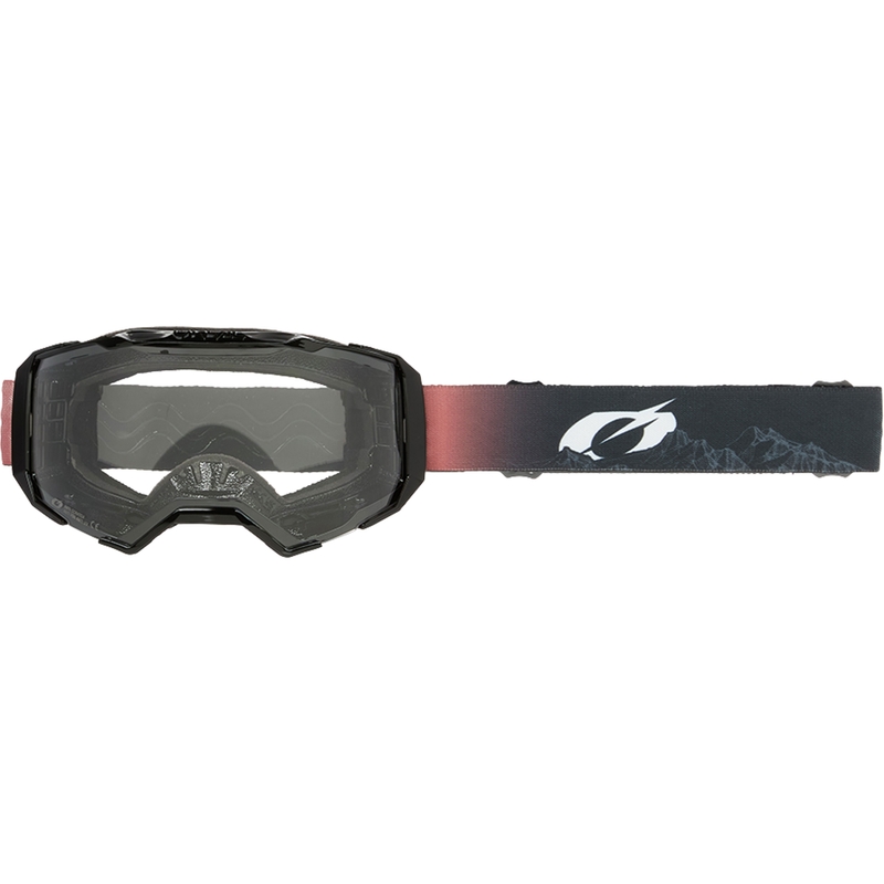 Motocross-Brille O´Neal B-22 Covert schwarz-rot (klares Plexiglas)