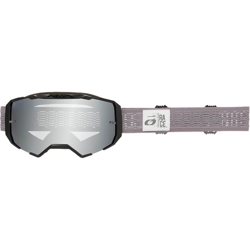 Motocross-Brille O´Neal B-22 Static grau (silber verspiegeltes Plexiglas)