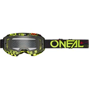 Motocross-Brille O´Neal B-10 Attack schwarz-gelb (klares Plexiglas)