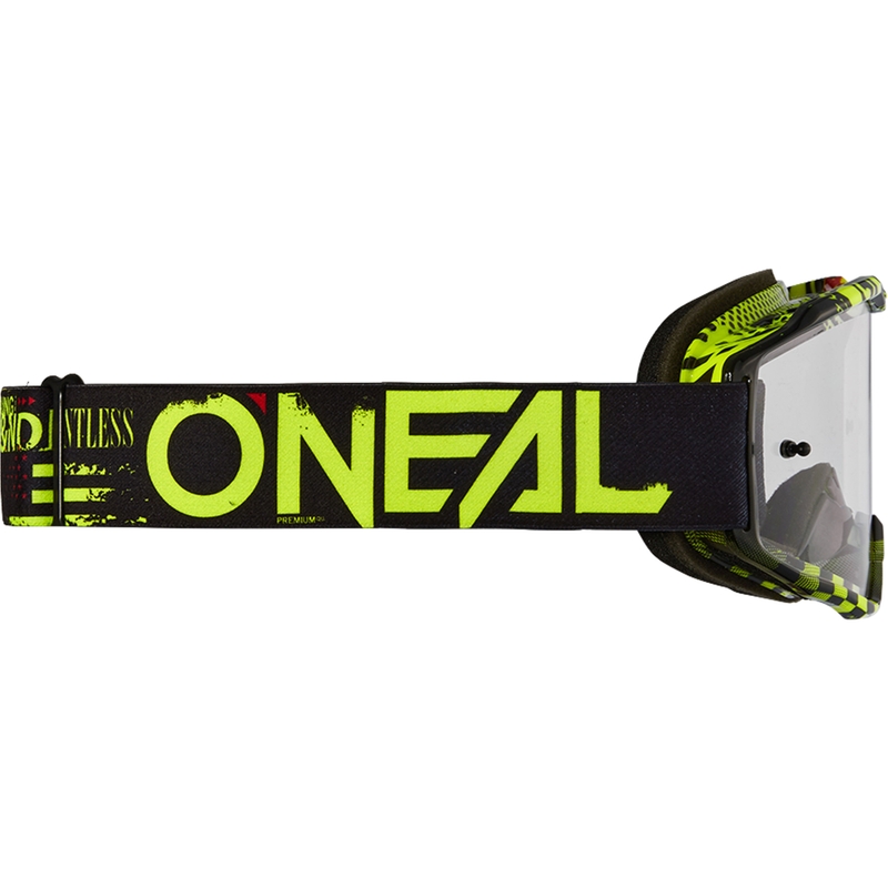 Motocross-Brille O´Neal B-10 Attack schwarz-gelb (klares Plexiglas)
