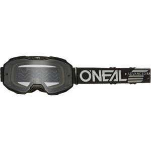Motocross-Brille O´Neal B-10, komplett schwarz (klares Plexiglas)