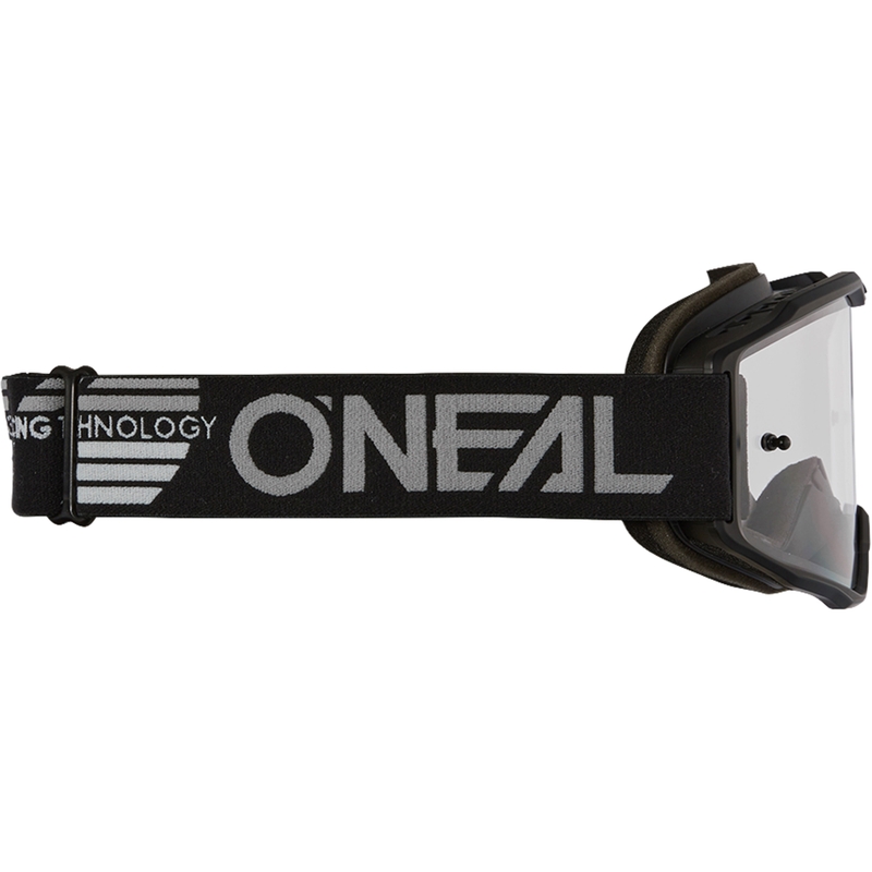 Motocross-Brille O´Neal B-10, komplett schwarz (verspiegeltes silbernes Plexiglas)