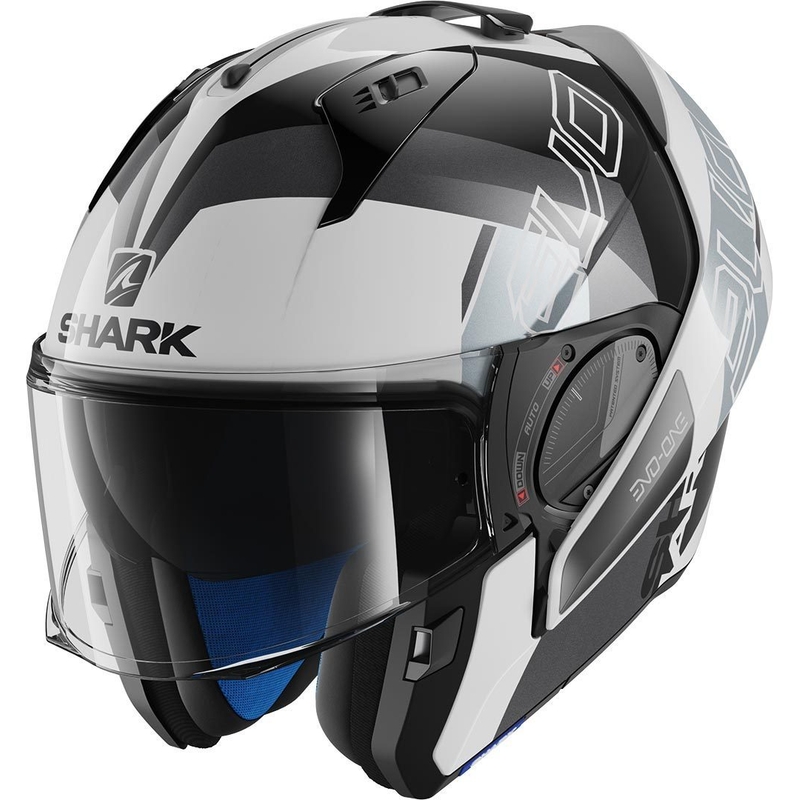 Klapphelm SHARK EVO-ONE 2 Slasher schwarz-weiß-silber
