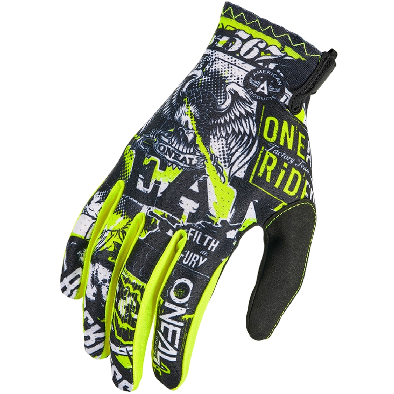 O'Neal Matrix Attack Motocross-Handschuhe, schwarz-fluoreszierend gelb